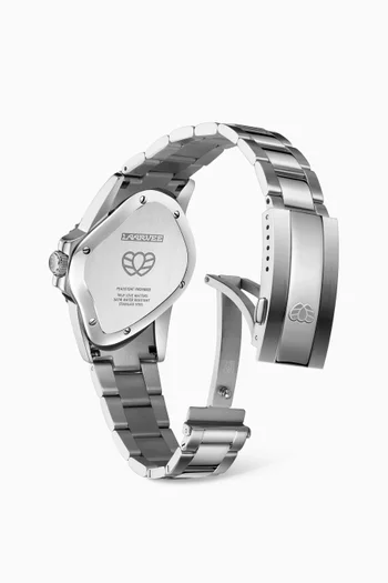 PEA001GMT Automatic Stainless Steel & Ceramic Watch, 45 x 40mm