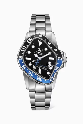 PEA001GMT Automatic Stainless Steel & Ceramic Watch, 45 x 40mm