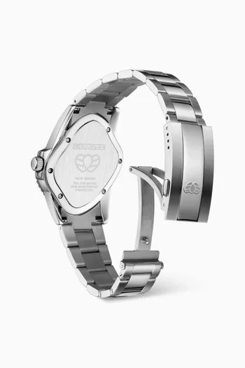 PEA005 Skeleton Automatic Glass Fibre, Nylon & Leather Watch, 45 x 40mm