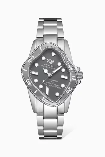 PEA101 Automatic Stainless Steel & Ceramic Watch, 32 x 37mm