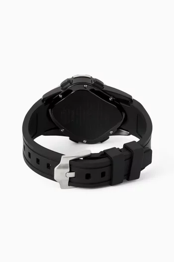 Sinngouki SGK001 Digital Stainless Steel & Rubber Watch, 41 x 47.5mm