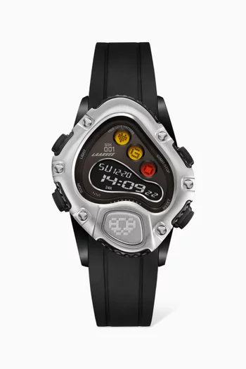 Sinngouki SGK001 Digital Stainless Steel & Rubber Watch, 41 x 47.5mm