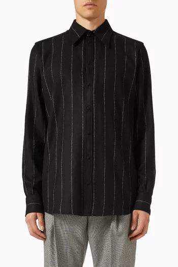 Pinstriped Flannel Shirt