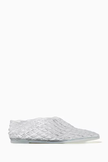 Jelly Fishnet Ballet Flats in Rubber