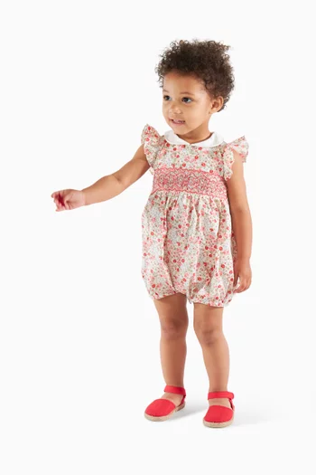 Julyne Smocked Romper in Cotton
