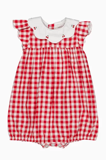 Charlotte Gingham Romper in Cottin