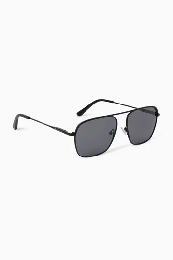 Victor Aviator Polarized Sunglasses in Stainless Steel