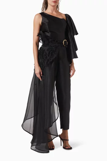 Asymmetric Belted Jumpsuit
