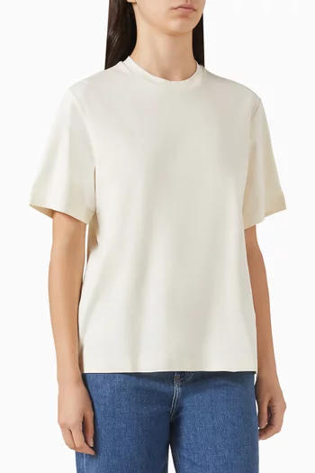 Embroidered T-shirt in Mercerised Cotton