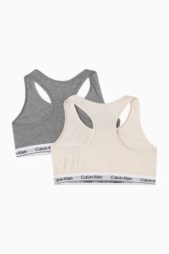 Logo Bralette in Icon Cotton Stretch, Set of 2