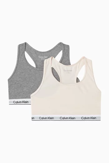 Logo Bralette in Icon Cotton Stretch, Set of 2
