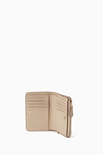 Logo Lettering Wallet in Grained Leather