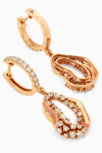 Wave Diamond Hoop Earrings 18kt Gold