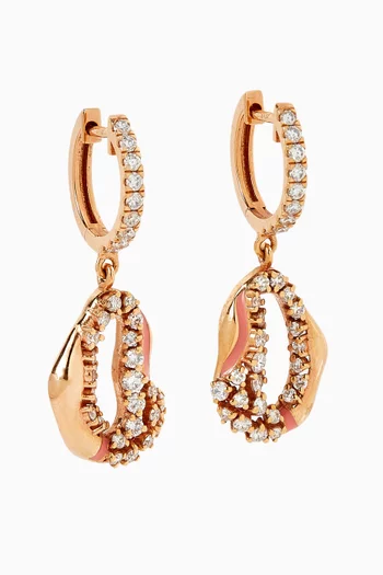 Wave Diamond Hoop Earrings 18kt Gold