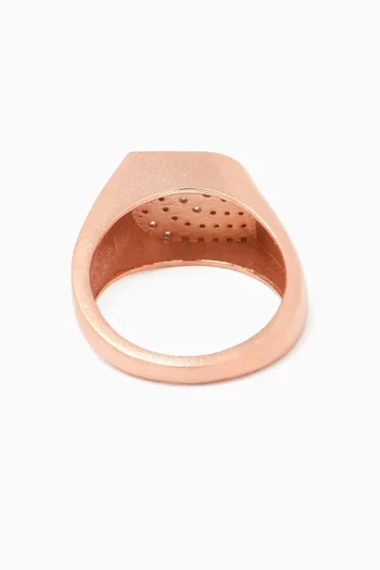 Connection Diamond Pinky Ring in 18kt Rose Gold