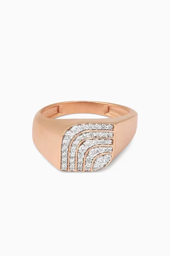 Connection Diamond Pinky Ring in 18kt Rose Gold