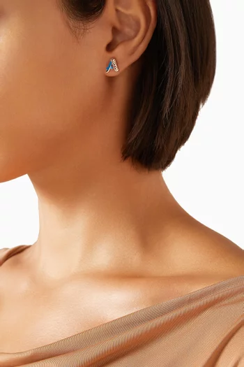 Retro 'A' Diamond Stud Earrings in 18kt Rose Gold