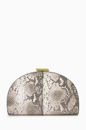 Zamora Clutch Bag in Python-print Leather