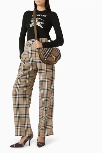 حقيبة كروس برايدل صغيرة بنقشة مربعات قنب