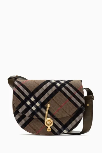 حقيبة كروس برايدل صغيرة بنقشة مربعات قنب