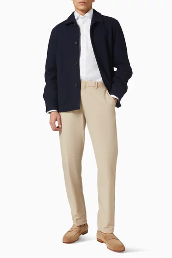 Solid Paisley Effect Shirt in Signature Twill