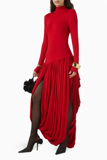 Open-leg Drape Dress in Viscose
