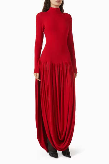 Open-leg Drape Dress in Viscose