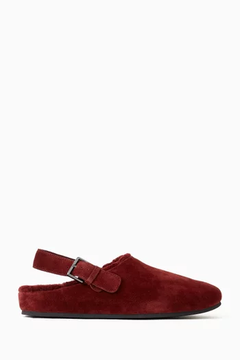 Shearling Mules in Suede