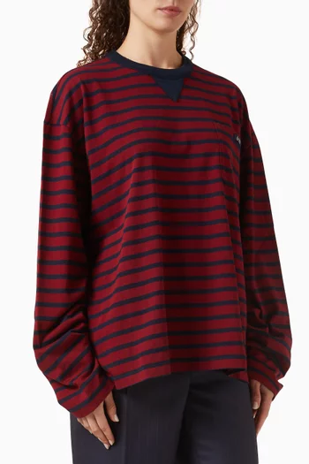 Striped Distressed T-shirt in Jersey