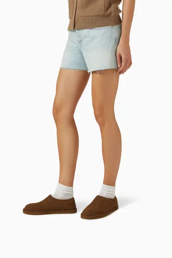 Shearling-trim Low Boots in Suede