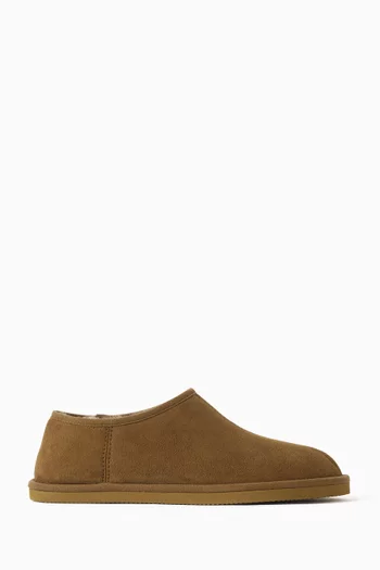 Shearling-trim Low Boots in Suede
