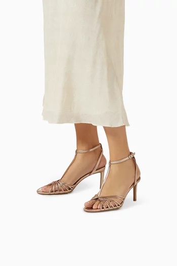 70 Strappy Sandals in Metallic Leather