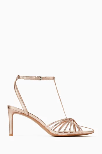 70 Strappy Sandals in Metallic Leather
