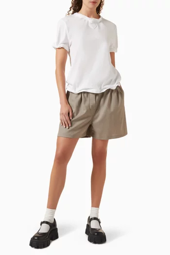 تي شيرت بقصة مربعة قطن وجيرسيه