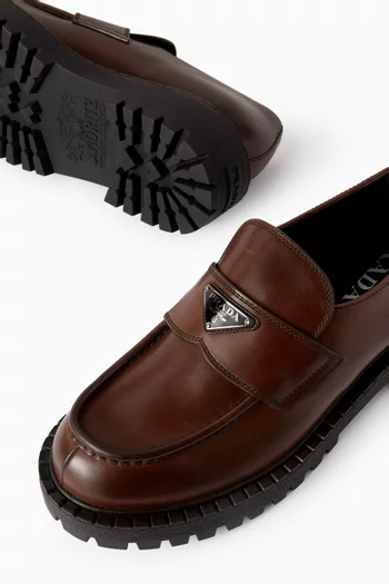 Brushed Loafers in Leather