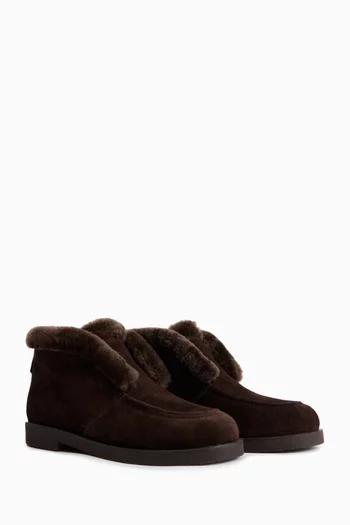 Shearling-lined Boots in Suede