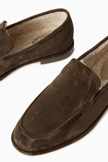 Fur-lined Loafers in Suede