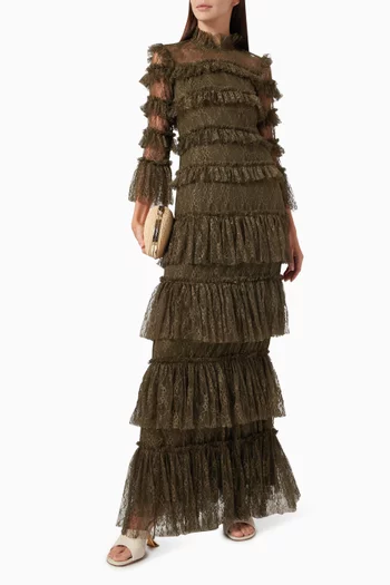 Carmine Maxi Dress in Lace