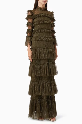 Carmine Maxi Dress in Lace