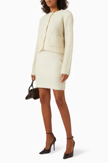 Button-up Cardigan in Boucle Knit