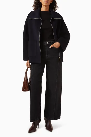 معطف بسحّاب صوف