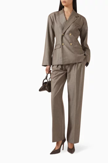 جاكيت مايا بنقشة مخططة وصفي أزرار