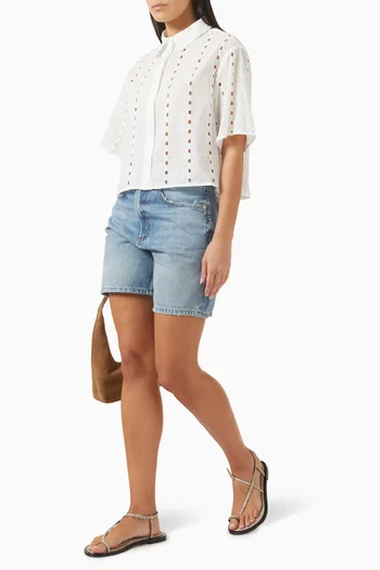 Lincoln Eyelet Shirt in Cotton