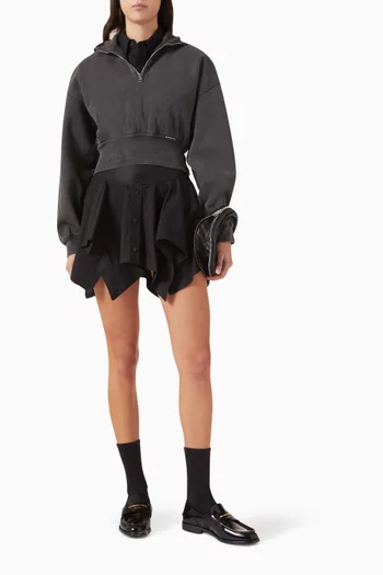 سويت شيرت بقصة قصيرة وسحّاب قصير قطن