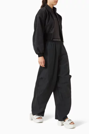 Crop Funnel Jacket in Cotton Blend