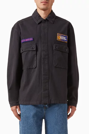 قميص مستوحى من ملابس العمال شابي قطن