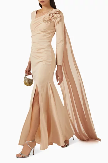 Embellished 3D Floral Gown