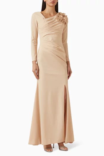 Embellished 3D Floral Gown