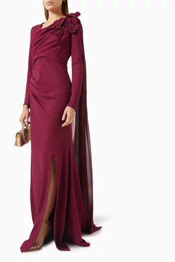 Embellished 3D Floral Gown