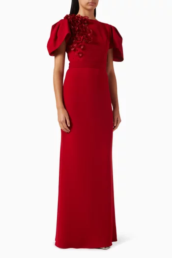 Embellished 3D Floral Gown